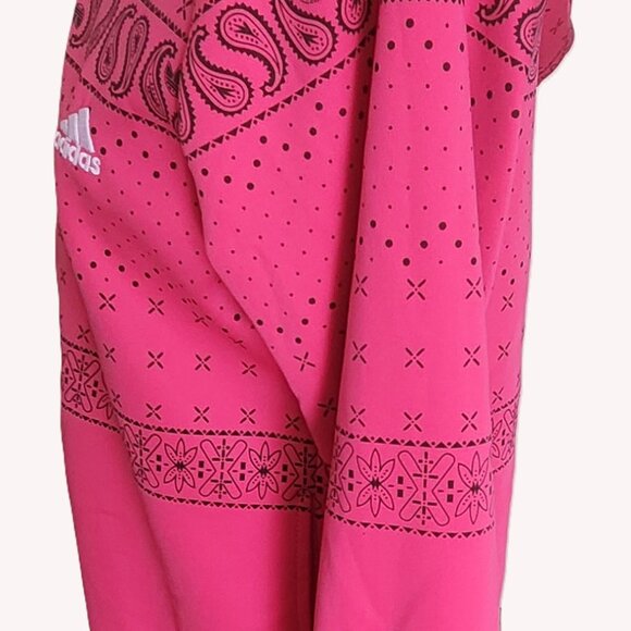 Adidas, Zip, Hoodie, Pockets, Pink & Black Paisley Pattern, XL, Age 14-16, Track - Picture 3 of 5